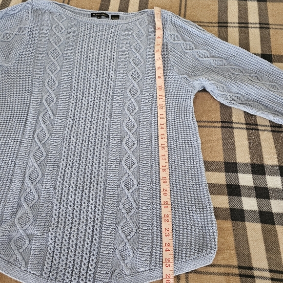 JEANNE PIERRE Soft Blue Cable Knit Sweater - Picture 6 of 8